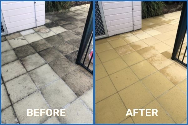 Pressure Cleaning Pavers Brisbane Before Vs After