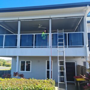Glass Balcony Railing After Pressure Cleaning Cooroy